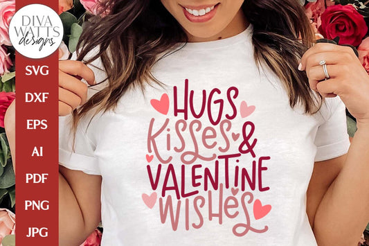 Hugs Kisses & Valentine's Wishes SVG | Valentine's Day Design