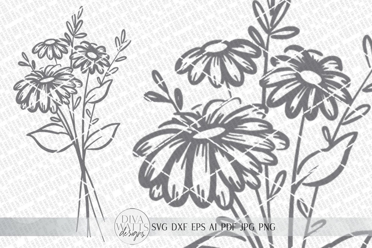 Daisy Flower Arrangement SVG | Farmhouse Sign Art | dxf and more!