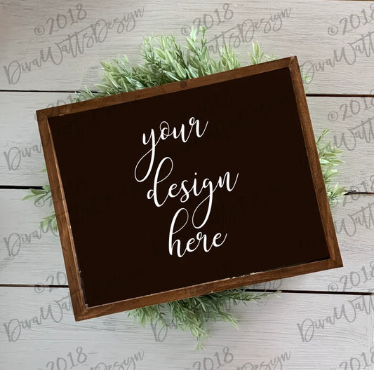 Set of 2 Mockups | Farmhouse Style | Black | White | Wood Sign | Greenery | Mock Up | Mockup | Instant Download | Product Display | Shiplap