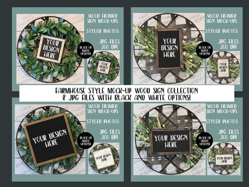 Huge Wood Sign Mock-Up Bundle | 32 JPG Files with Black and White Options | Instant Download Styled Photography