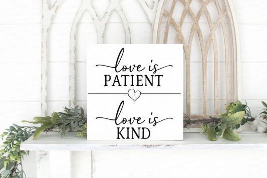 SVG Love Is Patient Love Is Kind | Cutting File | Christian Corinthians Verse | Farmhouse | Sign | Vinyl Stencil htv | DXF png