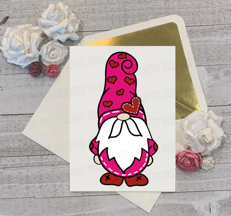 SVG Valentine's Day Gnome | Cutting File | Heart | Clipart | DXF PNG eps jpg pdf ai | Vinyl Stencil htv | Shirt Sign Cards Blanket Tea Towel