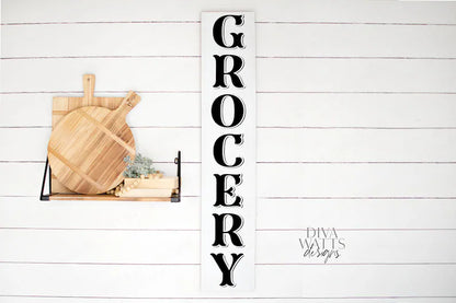 SVG | Grocery | Cutting File | Kitchen Vintage Retro Farmhouse Sign | Vertical | Dining Room | Vinyl Stencil HTV | eps jpg pdf ai png