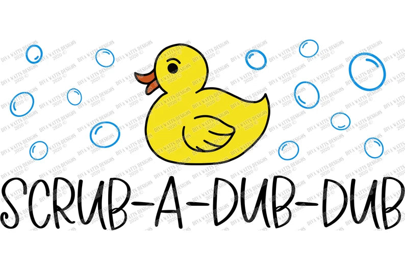 SVG | Scrub A Dub Dub | Cutting File | Bathroom | Bubbles | Rubber Duck Duckie | Vinyl Stencil HTV | png eps jpg pdf | Kid's Child Kid