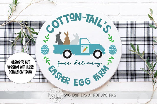 Cotton-Tail's Easter Egg Farm SVG | Farmhouse Easter Sign SVG | dxf and more!