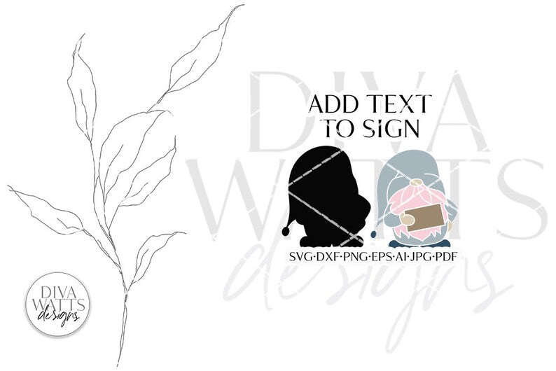 Gnome With Sign SVG | Customize Your Gnome Design