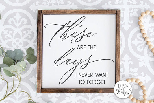 These Are The Days I Never Want To Forget SVG | Farmhouse Sign | DXF and More!
