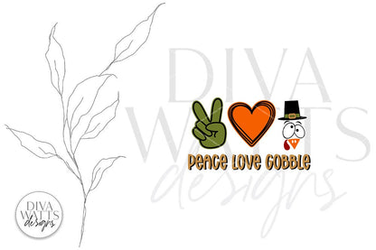 Peace Love Gobble SVG | Thanksgiving Design