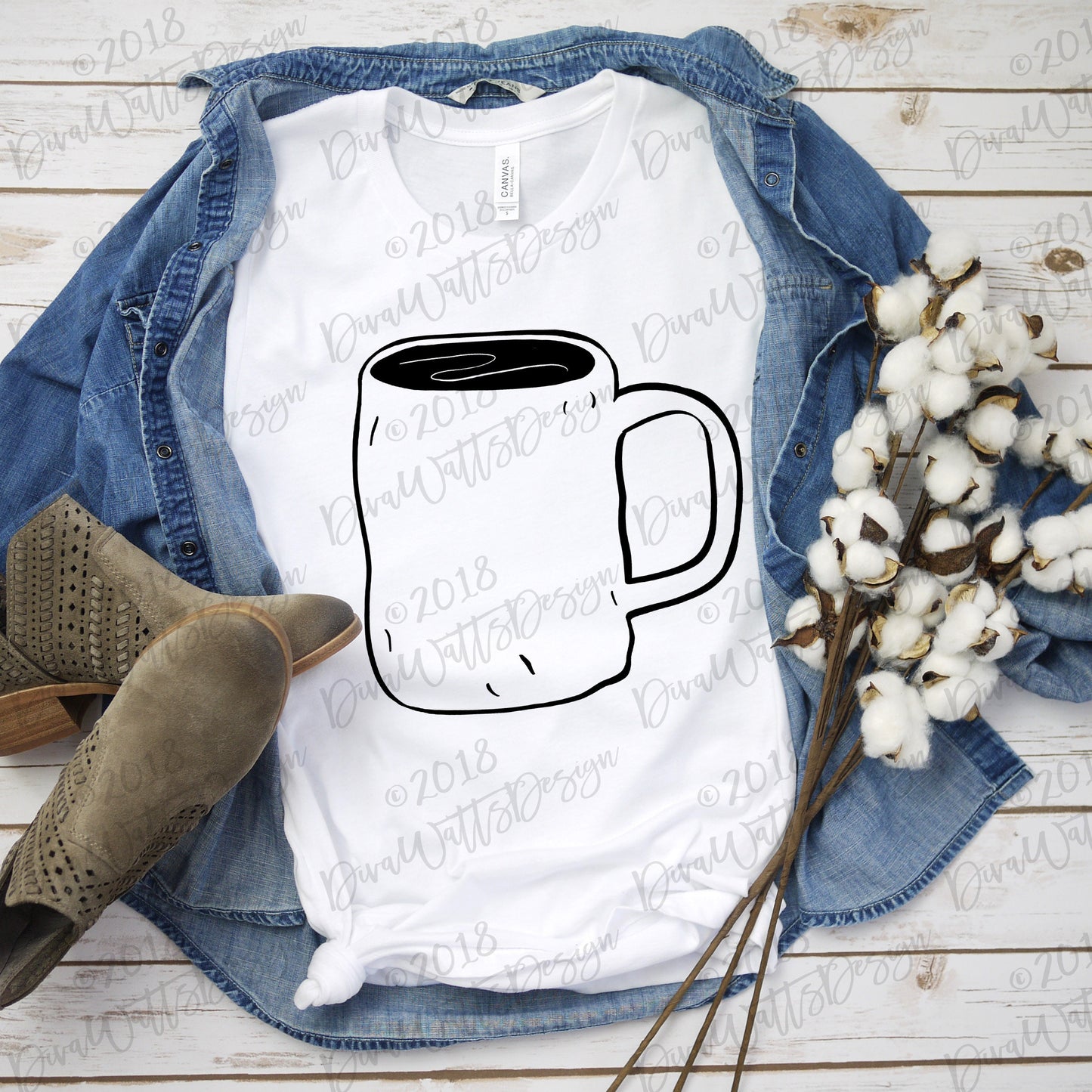 SVG | Farmhouse Lumpy Mug | Cutting File | Rustic Coffee Cup | Vinyl Stencil htv | dxf eps | Sign Shirt Tea Towel | Kitchen Dining Room