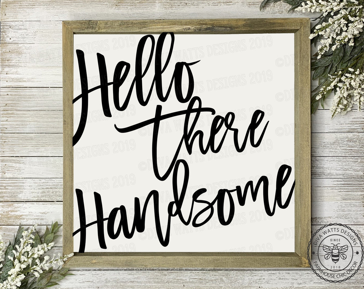 SVG Good Morning Gorgeous | Hello There Handsome | Bedroom Bathroom Cutting File | Instant Download Farmhouse DXF PNG eps | Vinyl Stencil