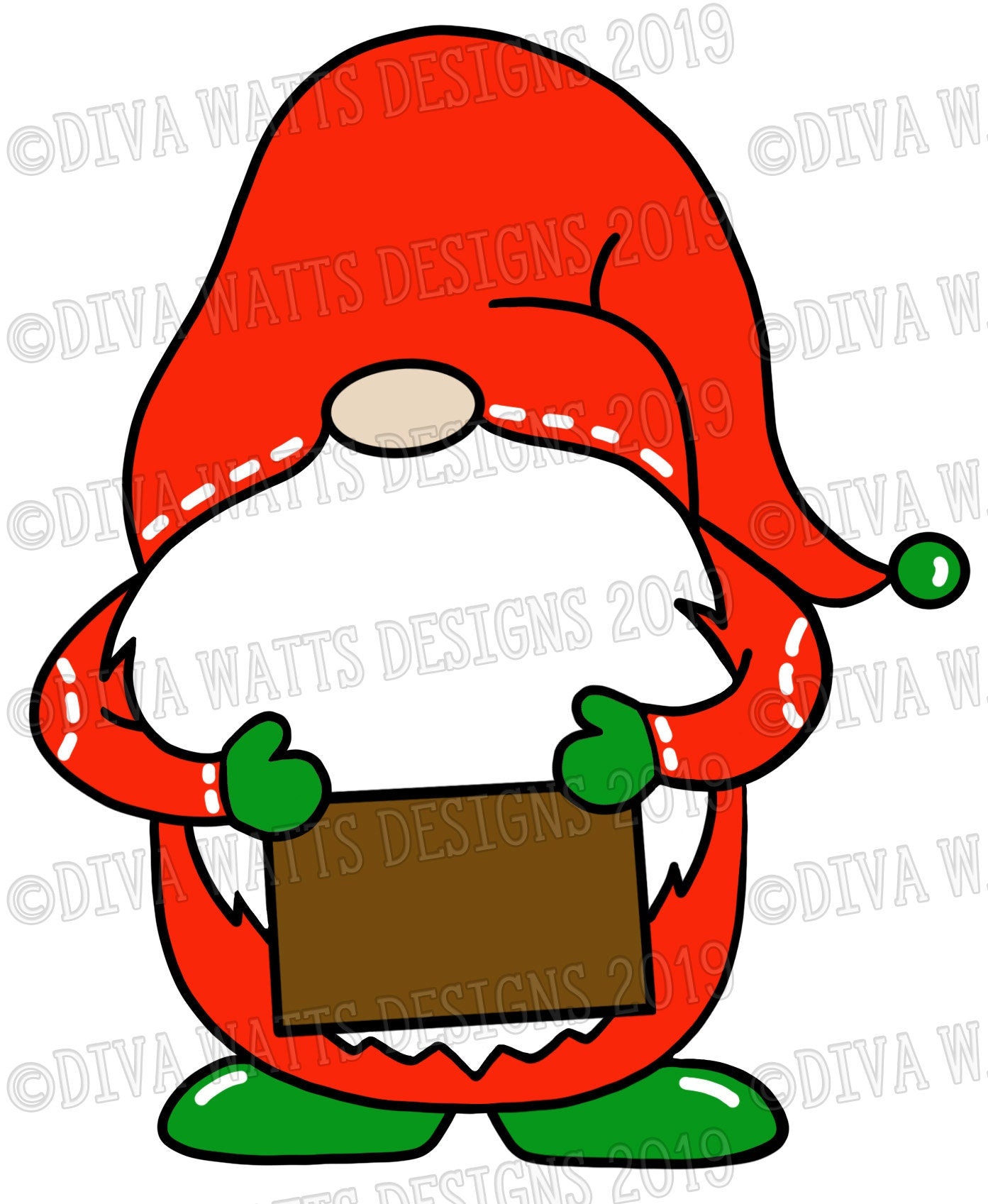 SVG Christmas Gnome with Sign | Cutting File | Personalize| Double Sided | DXF PNG eps jpg | Ornaments Shirts More| Vinyl Stencil htv