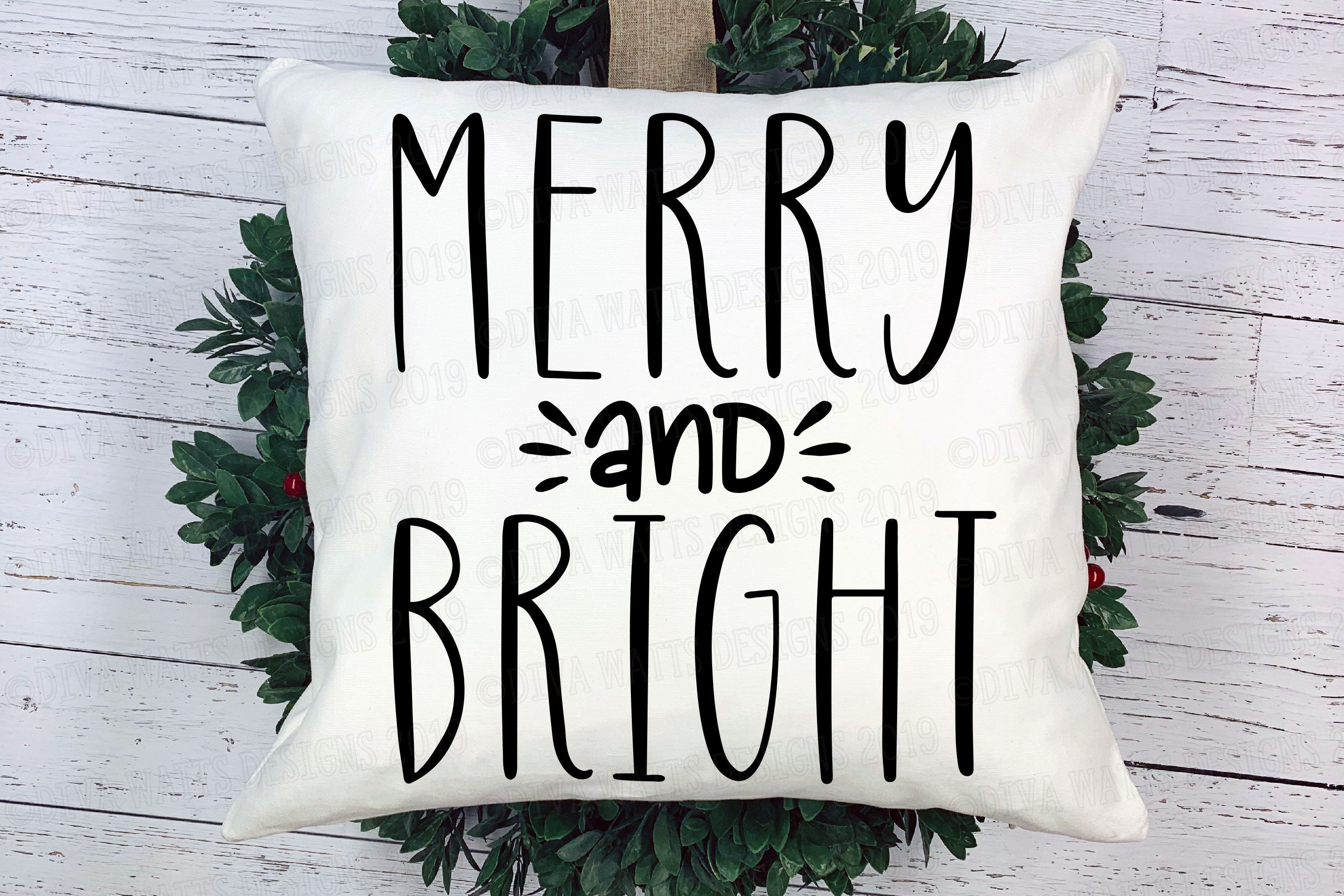 SVG Merry and Bright | Cutting File | Christmas Holiday DXF PNG jpg ep ...