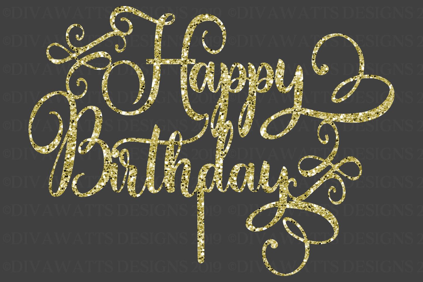 SVG | Happy Birthday | Cutting File | Cake Topper | Party | Simple | Vintage Rustic Farmhouse | Cut File | Cardstock | Glitter | PNG