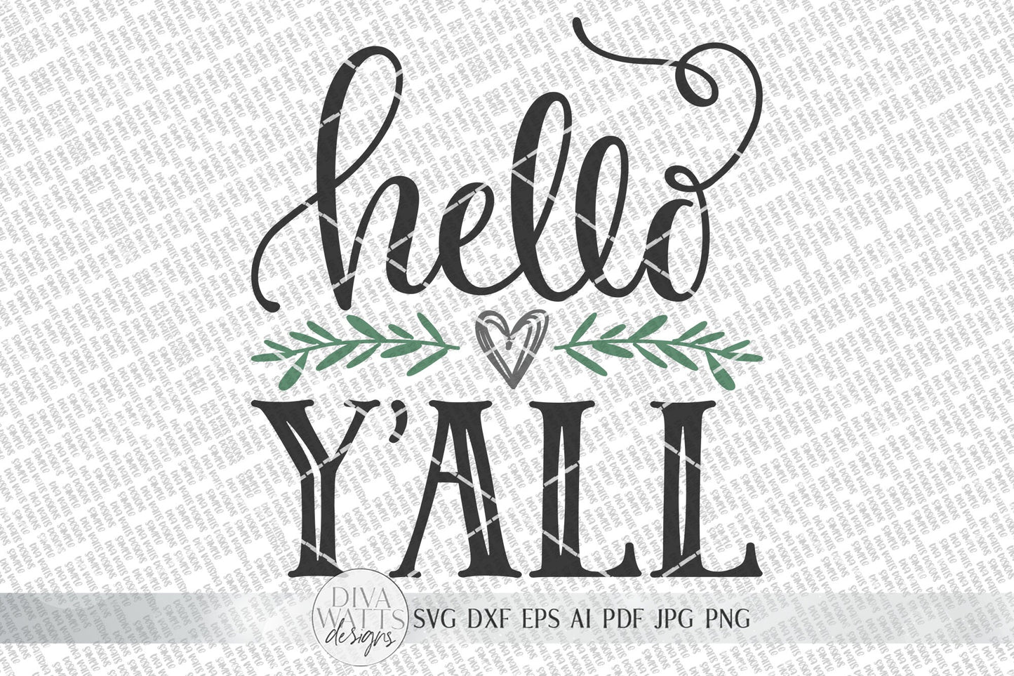 Hello Y'all SVG | Welcome SVG | Farmhouse Round Sign | dxf and more