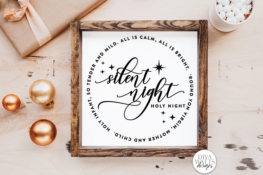 Silent Night SVG | Christmas Round Design