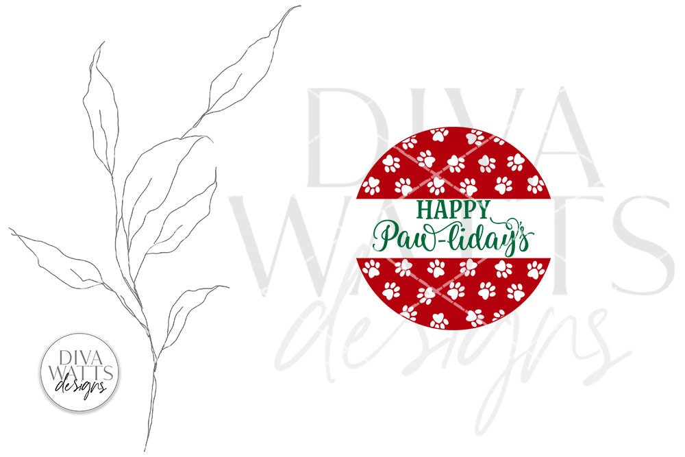 Happy Paw-liday's SVG | Christmas / Winter Round Design