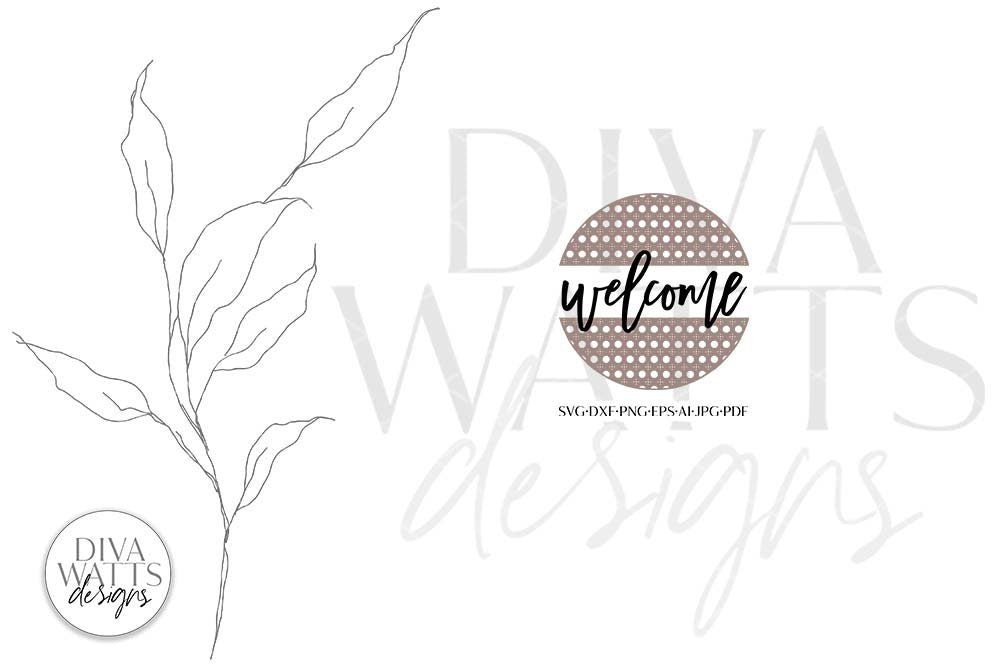 Welcome with Rattan Half Circles SVG | Boho Farmhouse Design