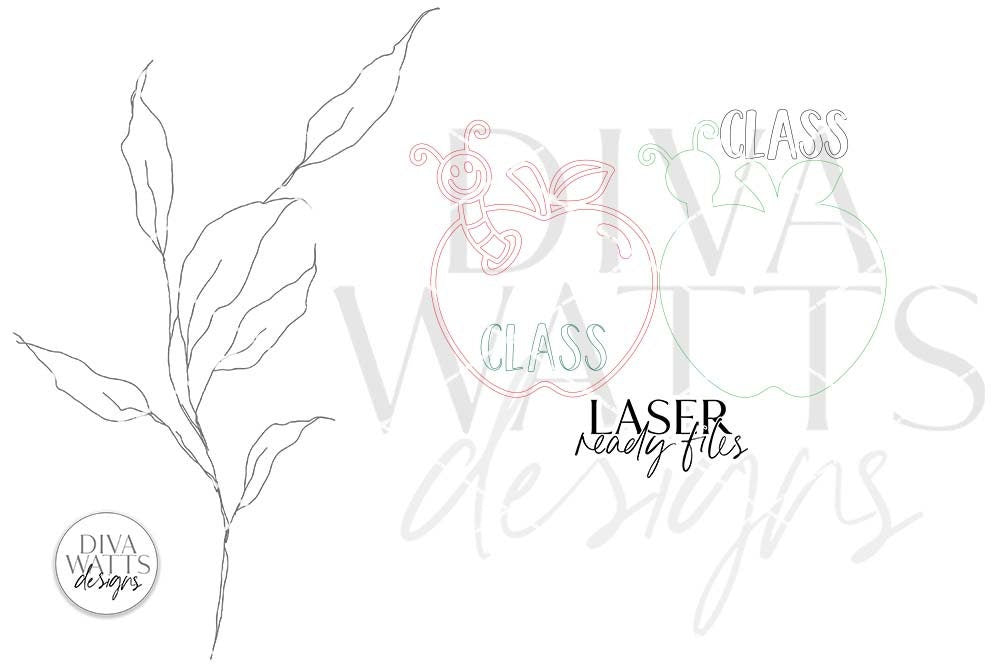 Teacher's Apple with Worm Sign Glowforge SVG | Customize For Your Teacher