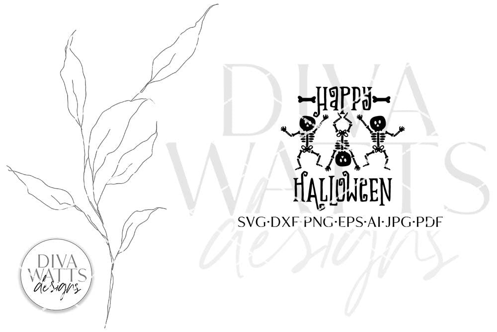 Happy Halloween SVG | Dancing Skeletons Design