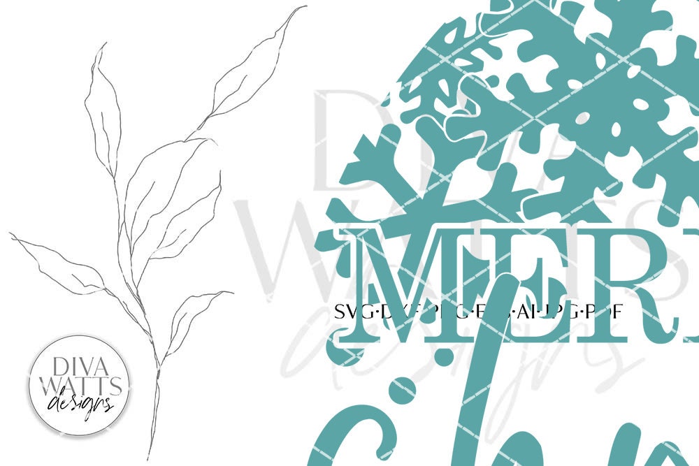 Merry Christmas With Snowflakes SVG | Farmhouse Round Design