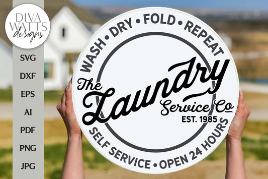 Laundry Service Co SVG | Round Farmhouse Design