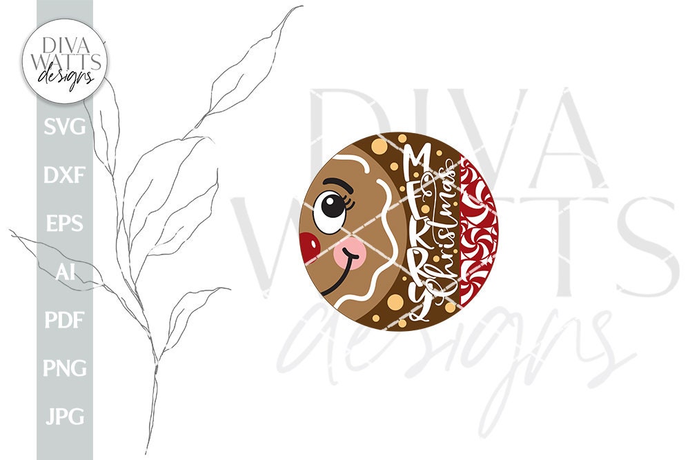 Merry Christmas SVG Christmas Door Hanger SVG Gingerbread Door Hanger svg Welcome Gingerbread svg Winter Sign SVG Cute Gingerbread svg