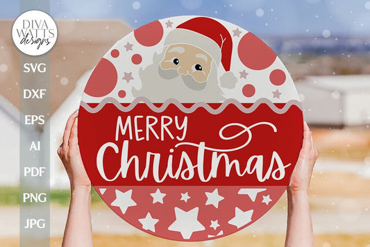 Merry Christmas SVG Santa Door Hanger SVG Santa SVG Christmas Door Hanger Santa Claus svg Santa Welcome svg Welcome svg for Christmas Sign