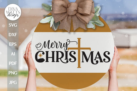 Merry Christmas SVG Christmas Door Hanger svg Christian Door Hanger svg Christmas svg Christian svg Jesus svg Religious Nativity SVG