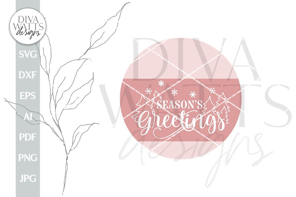 Season's Greeting SVG Winter Door Hanger SVG Christmas Door Hanger SVG Christmas Trees svg Winter Scene svg Winter Sign svg Winter Door Sign
