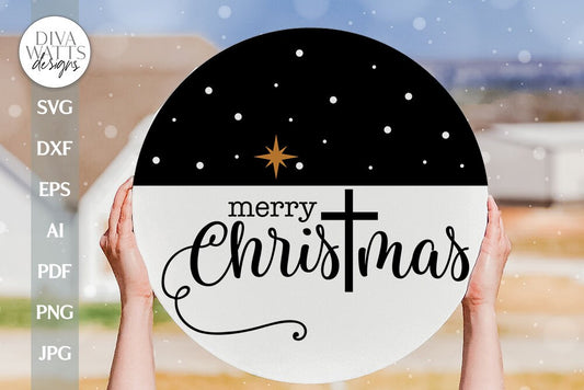 Merry ChrisTmas SVG Christian Door Hanger SVG Nativity Scene SVG Jesus Christmas Door Hanger svg Christian Sign svg Christmas Welcome svg