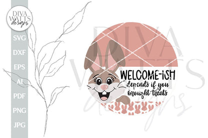 Welcome-ish SVG Funny Easter Bunny Door Hanger svg Easter Door Hanger svg Easter svg Bunny SVG Cute Bunny svg Jelly Beans svg Welcome svg