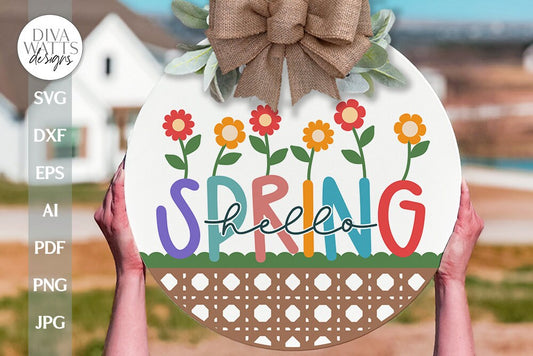 Hello Spring SVG Spring Door Hanger SVG Spring Sign svg Spring svg Spring Flowers svg Springtime svg Spring Welcome svg Welcome Spring svg