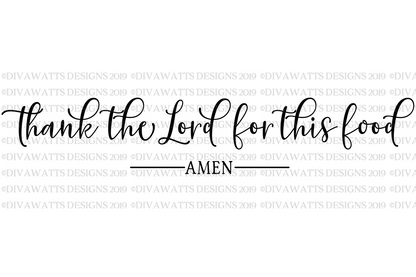 Thank The Lord For This Food SVG | Christian Prayer Design