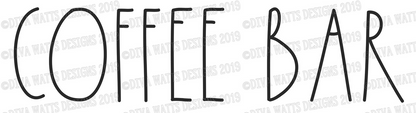SVG Coffee Bar | Cutting File | Farmhouse | Skinny Font | Brewing Station | Vinyl Stencil htv | Sign | Kitchen Wall Decor