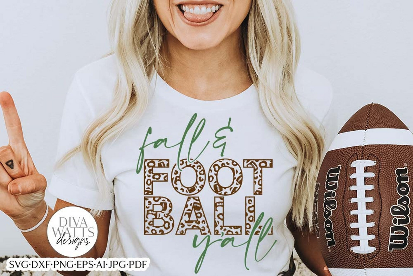 Fall & Football Y'all SVG | Football Leopard Print Design