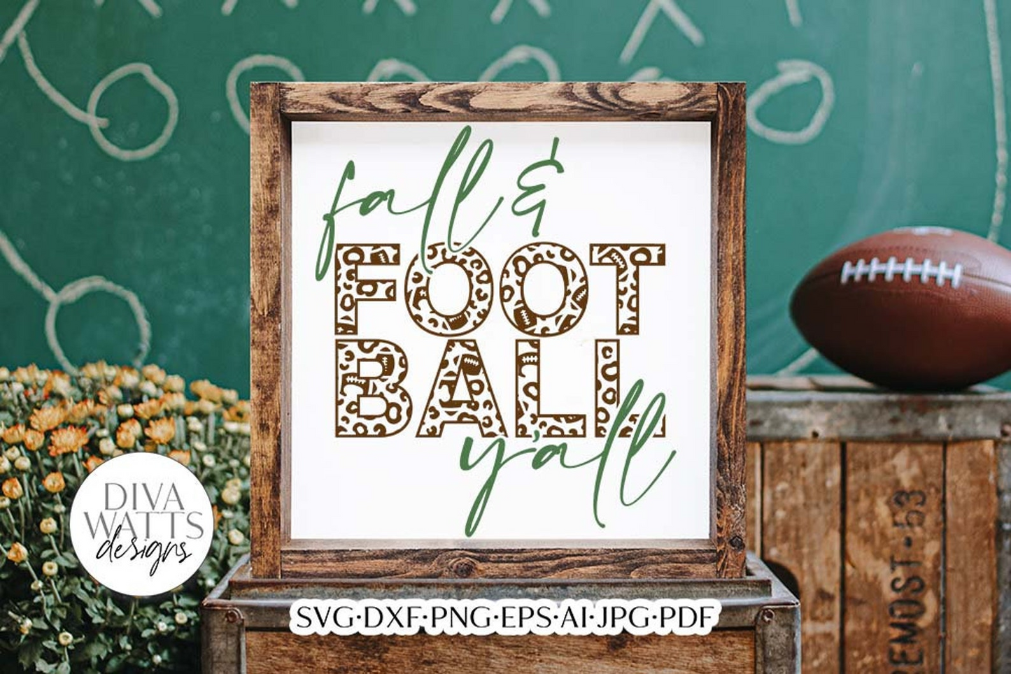Fall & Football Y'all SVG | Football Leopard Print Design