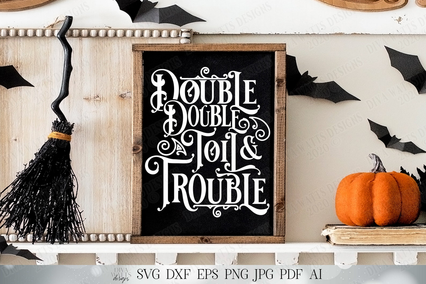 Double Double Toil And Trouble SVG | Witch Spell SVG | Halloween SVG | Printable | dxf and more!
