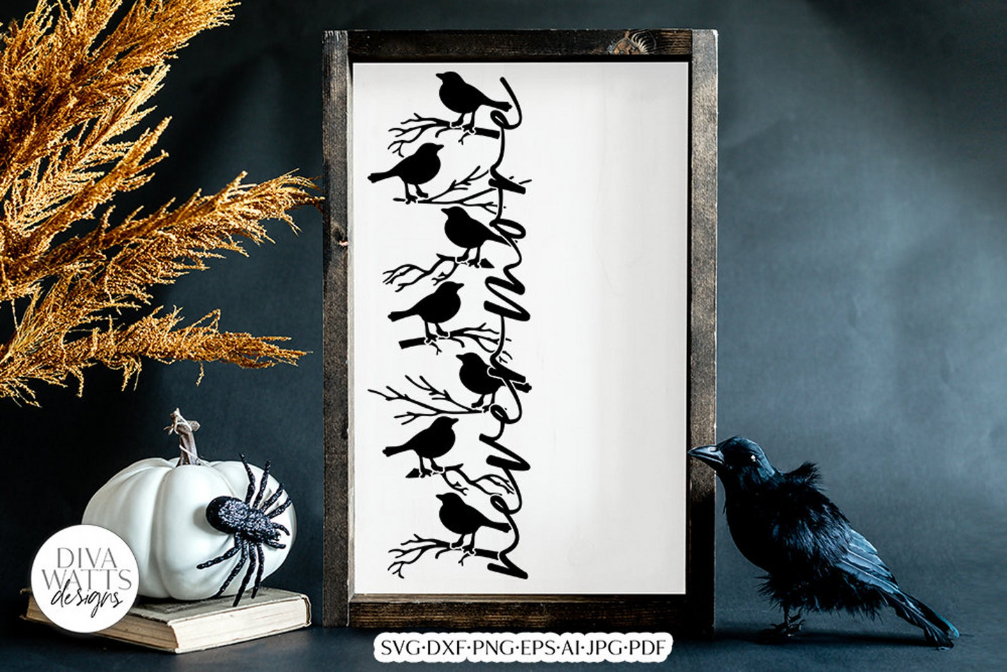 Nevermore SVG | Edgar Allan Poe Halloween Raven Design