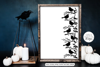 Nevermore SVG | Edgar Allan Poe Halloween Raven Design