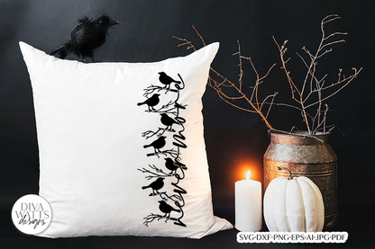 Nevermore SVG | Edgar Allan Poe Halloween Raven Design