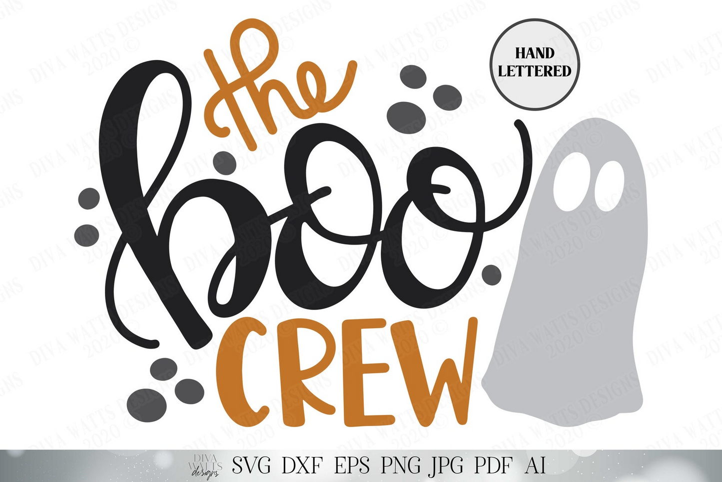The Boo Crew SVG | Hand Lettered SVG | Cricut SVG | Halloween and Fall Design | Ghost Design | Shirt Design and More
