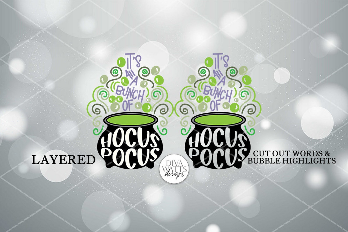 It's All A Bunch Of Hocus Pocus SVG | Witch's Cauldron Halloween Sign Design