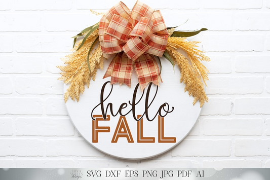 Hello Fall SVG | Fall SVG | Fall Shirt SVG | Fall Sign svg | dxf and more! | Printable