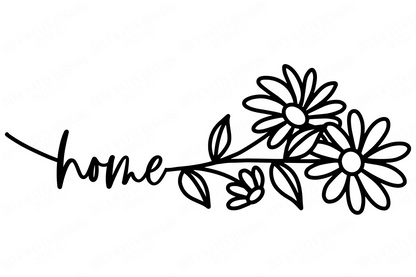 Daisies Bouquet with Home | Farmhouse Sign | Cutting File and Printable | SVG DXF JPG