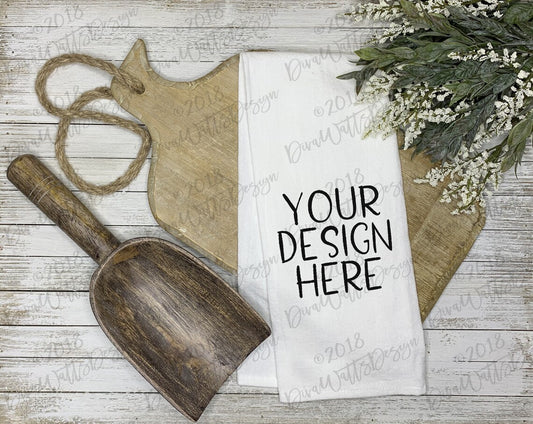 Mock-Up Kitchen Tea Towel | Farmhouse Flour Sack Towel | Product Display | Instant Download | JPG