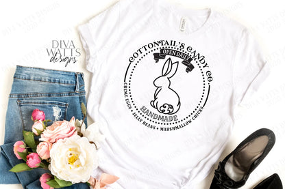 SVG | Cottontail's Candy Co | Cutting File | Handmade Creme Eggs Jelly Beans Marshmallow Chicks | Vinyl Stencil HTV dxf | round circle sign