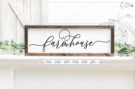 SVG | Farmhouse | Cutting File | Script | Sign | Cut Vinyl Stencil HTV | Rustic Vintage | png eps jpg ai pdf | Tails