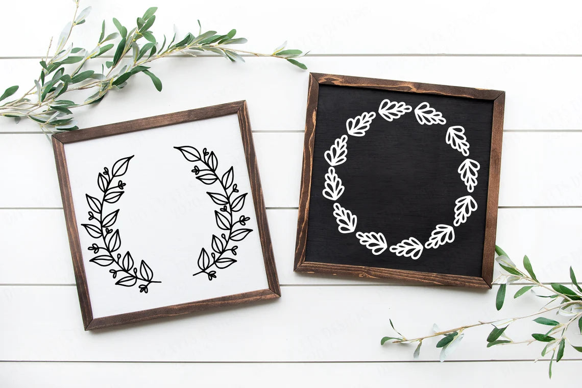Farmhouse Wreath Collection | Cutting Files and Clipart | Set of 10 | Florals Greenery and More!