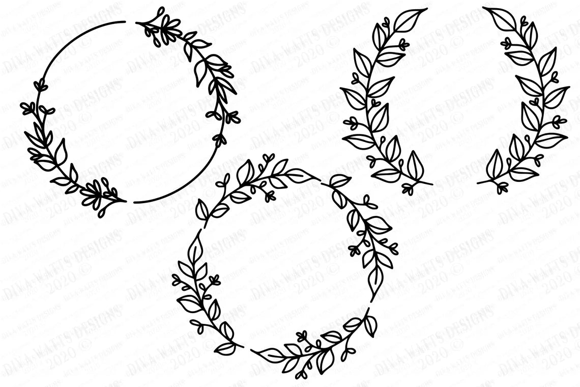 Farmhouse Wreath Collection | Cutting Files and Clipart | Set of 10 | Florals Greenery and More!