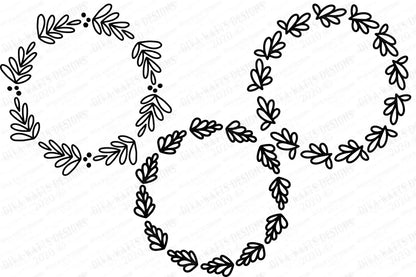Farmhouse Wreath Collection | Cutting Files and Clipart | Set of 10 | Florals Greenery and More!